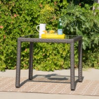 San Tropez Outdoor Wicker Dining Table with Glass Top
