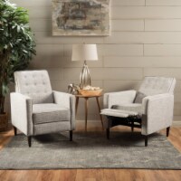 Marston Mid Century Modern Fabric Recliner (Set of 2) gray