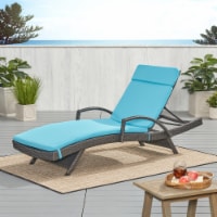 Soleil Outdoor Water Resistant Chaise Lounge Cushion Blue