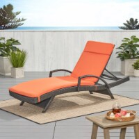 Soleil Outdoor Water Resistant Chaise Lounge Cushion Orange