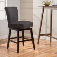 Tristan Fabric Swivel High Back Barstool dark charcoal