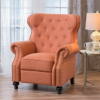 Waldo Tufted Back Studded Accent Recliner Armchair charcoal