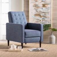 Macedonia Mid Century Modern Tufted Back Fabric Recliner gray
