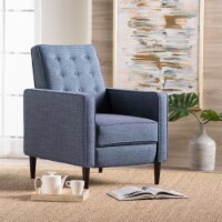 Macedonia Mid Century Modern Tufted Back Fabric Recliner cream