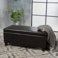 Atlantic Contemporary Fabric Upholstered Storage Ottoman espresso