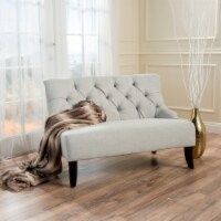 Nicoletta Fabric Settee Loveseat sky grey