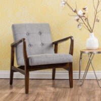 Gunther French-Style Contemporary Fabric Club Chair blue espresso
