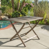 St. Nevis Outdoor Folding Table Natural Wood
