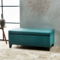 Atlantic Contemporary Fabric Upholstered Storage Ottoman dark teal 1 unit Mariano s
