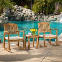 South Hampton Rocking Chair with Cushion (Set of 2) & Accent Table