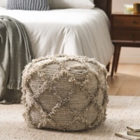 Viraj Boho Handmade Fabric Cube Pouf