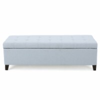 Sterling Fabric Tufted Storage Ottoman Light Sky