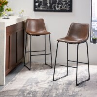 30-Inch Central Vintage Brown Bar Stool (Set of 2)