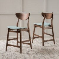 Molle Mid Century Design 24-Inch Counter Stools (Set of 2) Mint Walnut