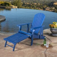 Katherine Outdoor Reclining Wood Adirondack Chair with Footrest (Set of 2