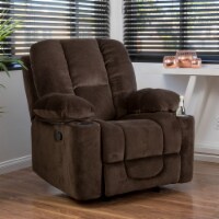 Raymond Fabric Glider Recliner Club Chair steel