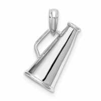Quality Gold Sterling Silver Polished 3D Megaphone Pendant