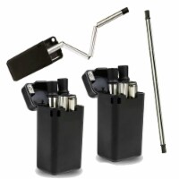 Collapsable, Reusable Stainless Steel Drinking Straw with Storage Case & Cleaner, Black