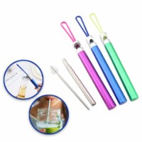 3-Pack Stainless Steel Straws with Bottle Opener Perspective: Main