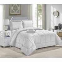 Marquee Linens 8-Piece Set Embossed Bed in a Bag Navy Queen
