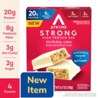 Atkins Birthday Cake High Protein Bar 4 - 2.12 oz Bars Perspective: Main