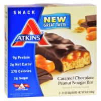 Atkins Caramel Chocolate Peanut Nougat Bar Advantage Perspective: Main