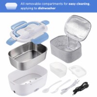 1.5L Electric Heating Lunch Box Meal Heater Food Storage w/ Removable Container Blue
