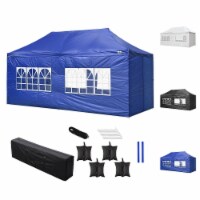 10x20FT Canopy Wedding Party Tent Pop Up Folding Gazebo Outdoor w/ 4 Sidewalls & Bag Navy