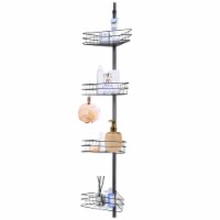 Aquaterior 4 Tier Metal Corner Shelf Caddy Bathroom Wall Rack Storage Organizer Soap Holder