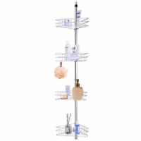 Aquaterior 4 Tier Soap Holder Metal Corner Shelf Caddy Bathroom Wall Rack Storage Organizer