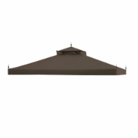 11.7'x9.8' Canopy Top Replacement Coffee Liqueur for 2-Tier Sunjoy L-GZ288PST-4D Gazebo Cover
