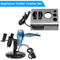 2Pcs Tabletop Salon Appliance Holders Hair Tool Stands Blow Dryer Hair Iron w/ 3 Outlets