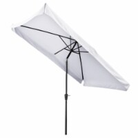 10x6.5ft Rectangle Aluminum Outdoor Patio Umbrella Sunshade Crank Tilt Market Garden White