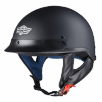 AHR RUN-C Motorcycle Half Face Helmet DOT Approved Motorbike Cruiser Chopper Matt Black M