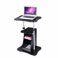 Portable Office Laptop Desk Rolling Adjustable Table Cart Computer Mobile Stand
