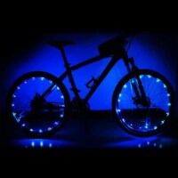 Yescom Bright LED Bike Wheel Light Auto Open and Close Bicycle Wheel Spoke Light String Blue