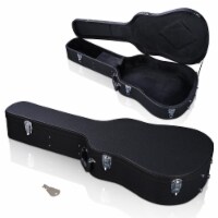 Acoustic Guitar Hard Case Wooden Hard Shell Carrying Case Lockable with Key