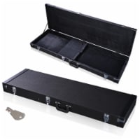 Electric Bass Guitar Hard Case Wooden Hard Shell Carrying Case Lockable with Key Square