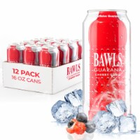 Guarana Cherry Soda: High Energy Caffeinated Drink, 16oz 12 Pack Cans