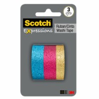 Wrapables Decorative Glitter Washi Masking Tape Bright Blue