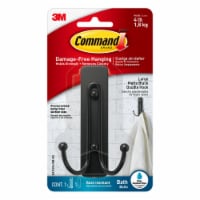 Command™ Large Double Bath Hook - Matte Black Perspective: Main