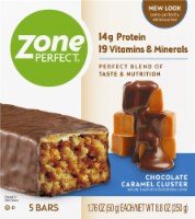ZonePerfect® Chocolate Caramel Cluster Protein Bars Perspective: Main