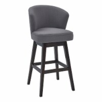 Brandy 26" Counter Height Wood Swivel Barstool in Espresso Finish with Gray Fabric