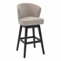 Brandy 30" Bar Height Wood Swivel Barstool in Espresso Finish and Tan Fabric
