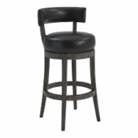 Corbin 26" Counter Wood Swivel Height Barstool in American Gray Finish with Onyx Faux Leather