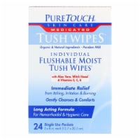 Puretouch Tush Wipes Medicated Individual Flushable Moist Wipes
