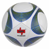 Shelter 13595 White & Yellow Dotted Trim Perrini Soccer Ball - Size 5