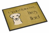 Yellow Labrador Spoiled Dog Lives Here Indoor or Outdoor Mat 24x36