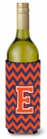 Carolines Treasures  CJ1042-ELITERK Letter E Chevron Orange and Blue Wine Bottle