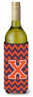 Carolines Treasures  CJ1042-XLITERK Letter X Chevron Orange and Blue Wine Bottle